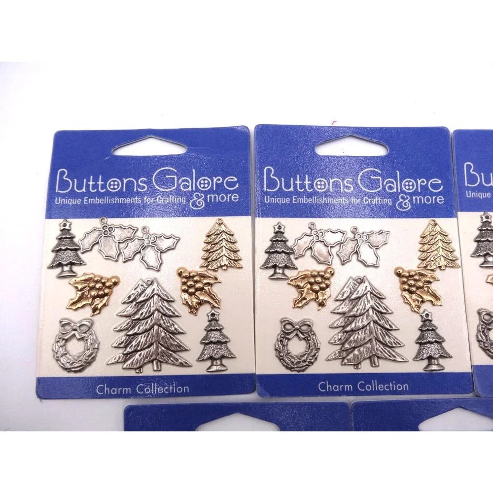 Buttons Galore & more Charm Collection Christmas‎ theme  Charms 5 New Packs